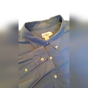 J. Crew Shirt Mens XL Blue Vintage Button Down Preppy Classic Casual Travel